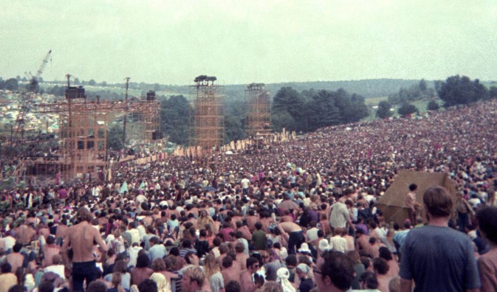 The crowd on Day 1 of the Woodstock Festival on August 15, 1969. Clayton Call/Redferns